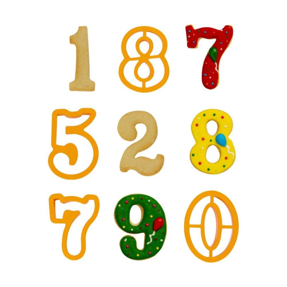 Set of cookie cutters - Decora - numbers, large, 9 pcs.