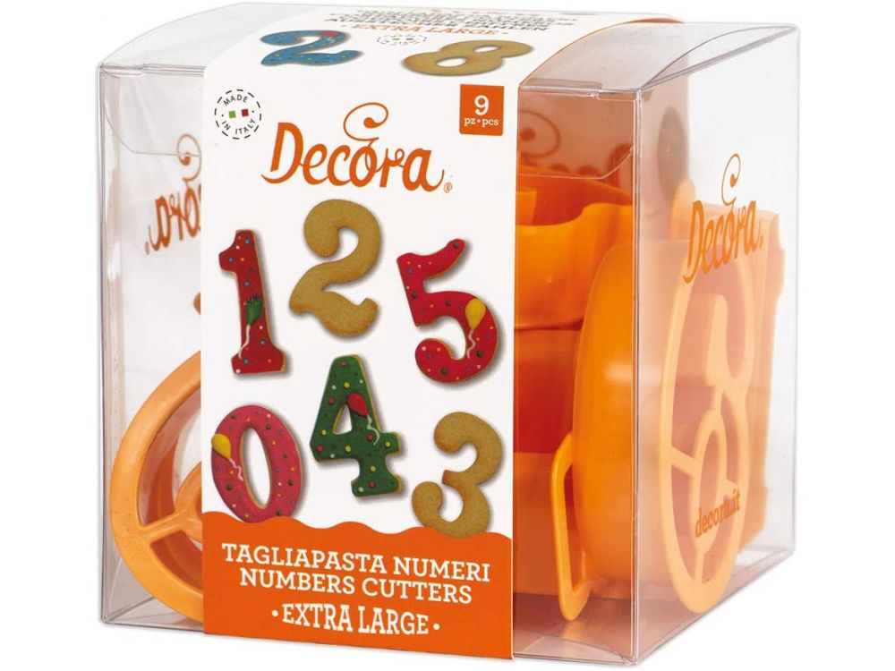 Set of cookie cutters - Decora - numbers, large, 9 pcs.