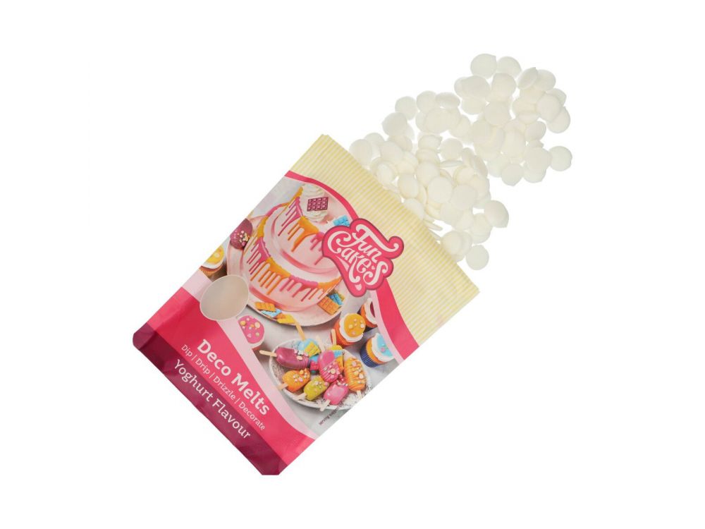 Deco Melts pastilles - FunCakes - yoghurt, white, 250 g
