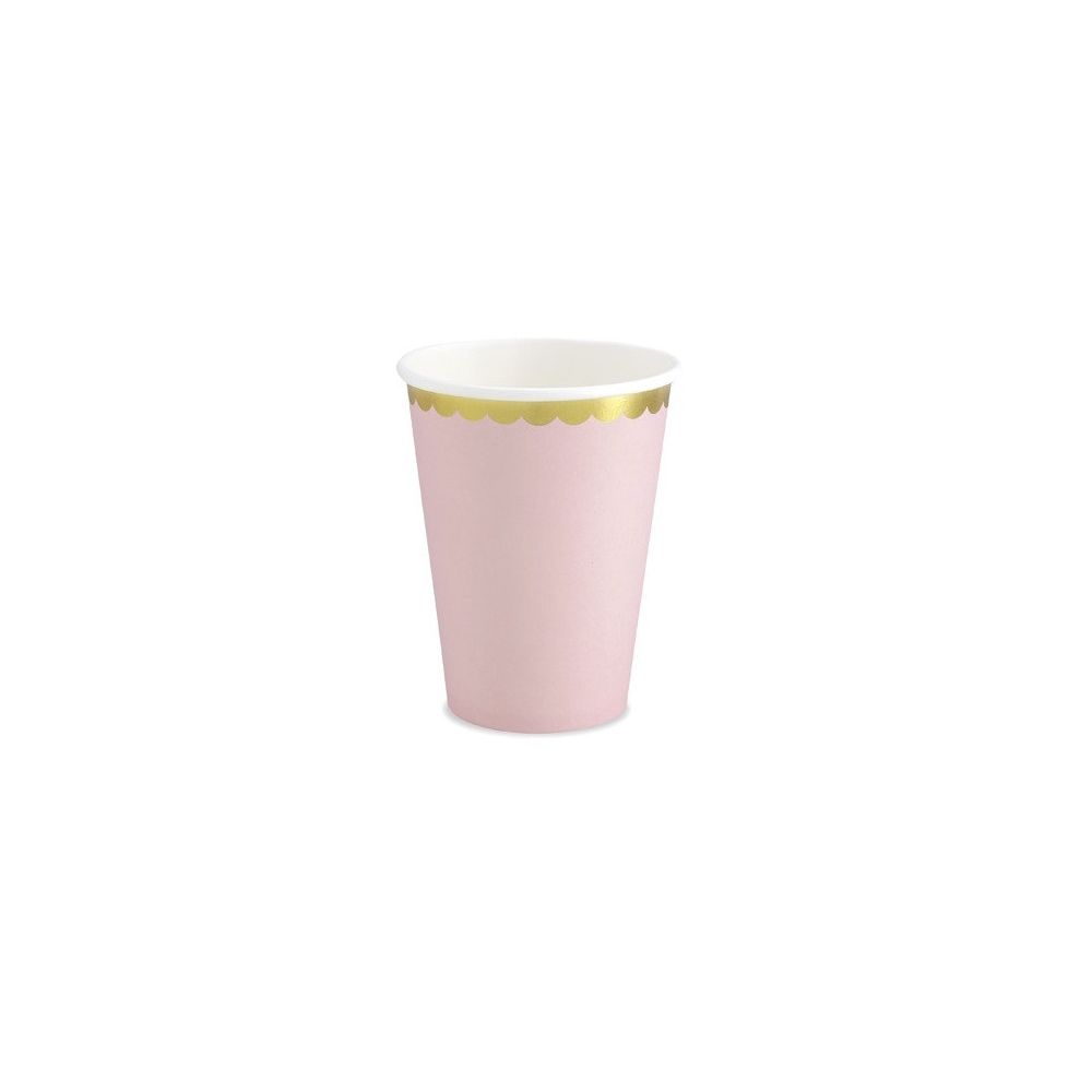 Paper cups - PartyDeco - light pink, 220 ml , 6 pcs.