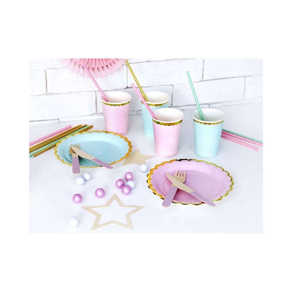 Paper cups - PartyDeco - light pink, 220 ml , 6 pcs.
