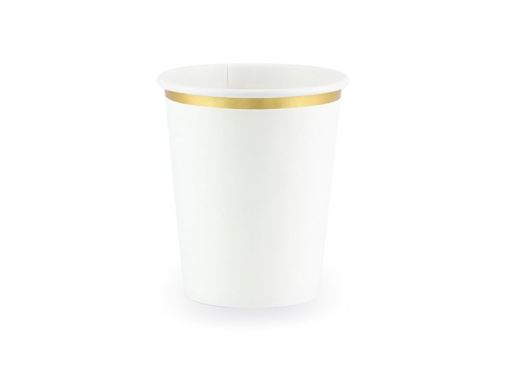 Paper cups - PartyDeco - white, 260 ml , 6 pcs.