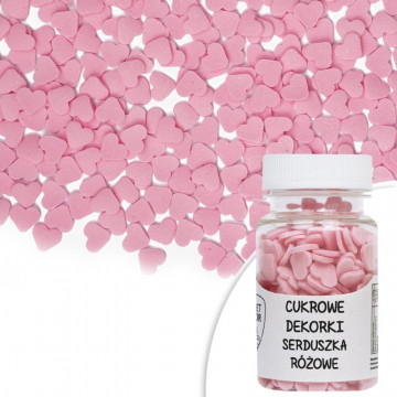 Sugar sprinkles - hearts, pink, 30 g