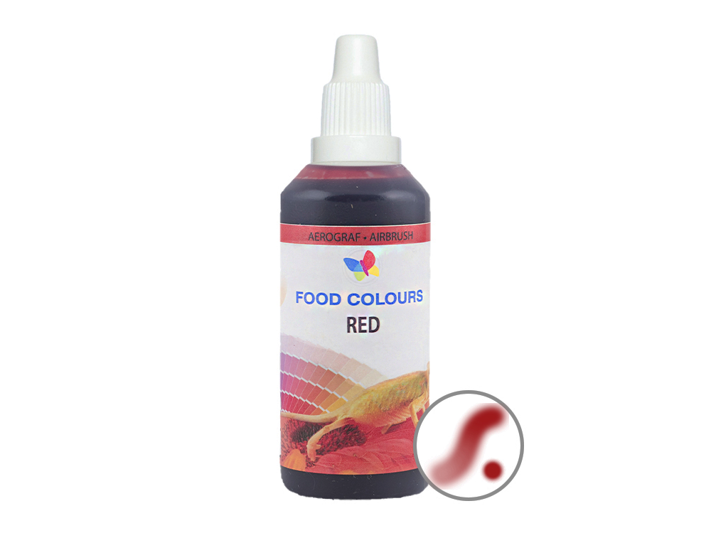 Barwnik w płynie do aerografu - Food Colours - czerwony, 60 ml