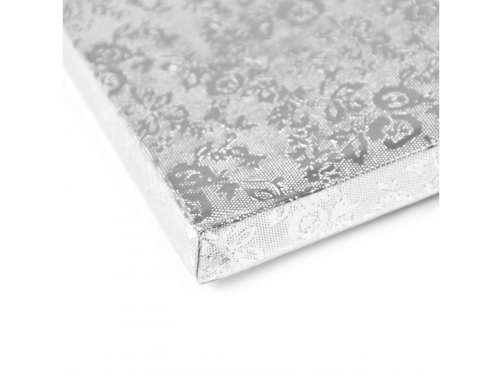 Podkład pod tort kwadratowy - Modecor - srebrny, 35 x 35 cm