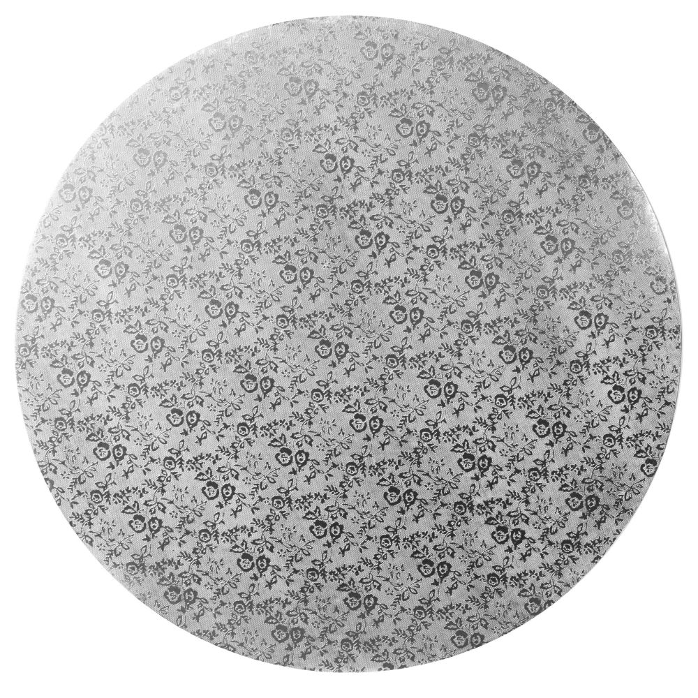 Podkład pod tort okrągły - Modecor - srebrny, 35 cm