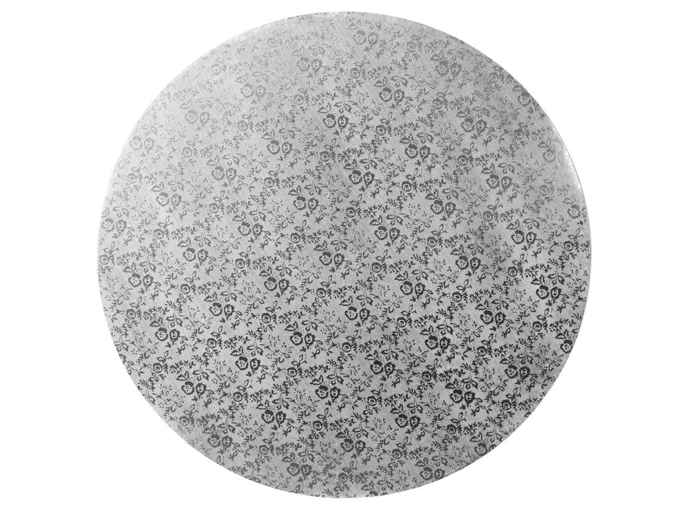 Podkład pod tort okrągły - Modecor - srebrny, 30 cm