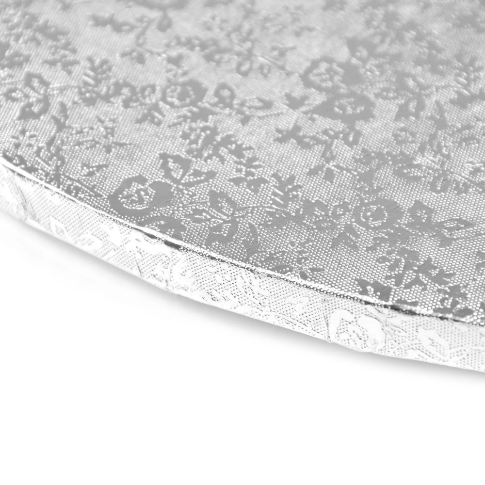 Cake board, round - Modecor - silver, 20 cm