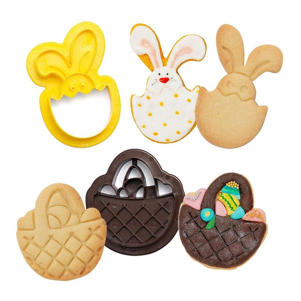 Molds, cookie cutters - Decora - basket and bunny, 2 pcs.