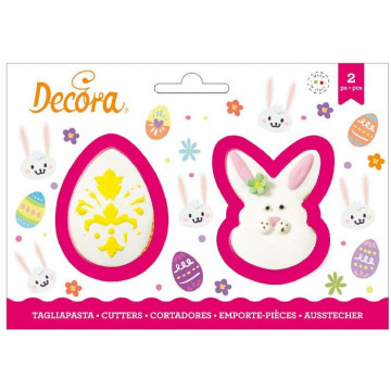 Molds, cookie cutters - Decora - egg and bunny, 2 pcs.