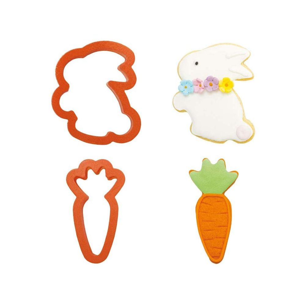 Molds, cookie cutters - Decora - rabbit and carrot, 2 pcs.