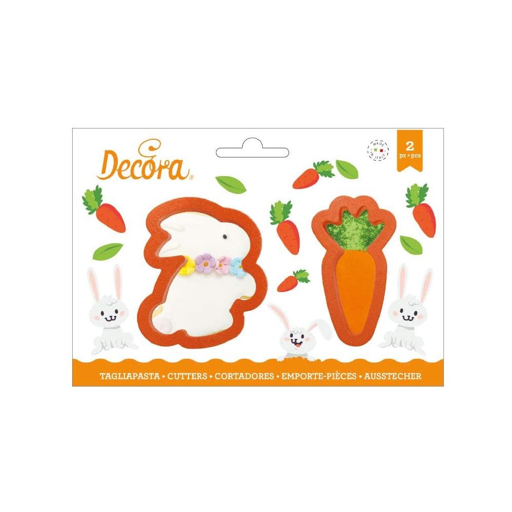Molds, cookie cutters - Decora - rabbit and carrot, 2 pcs.