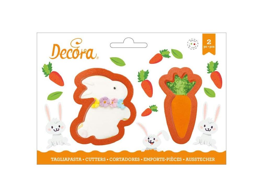 Molds, cookie cutters - Decora - rabbit and carrot, 2 pcs.