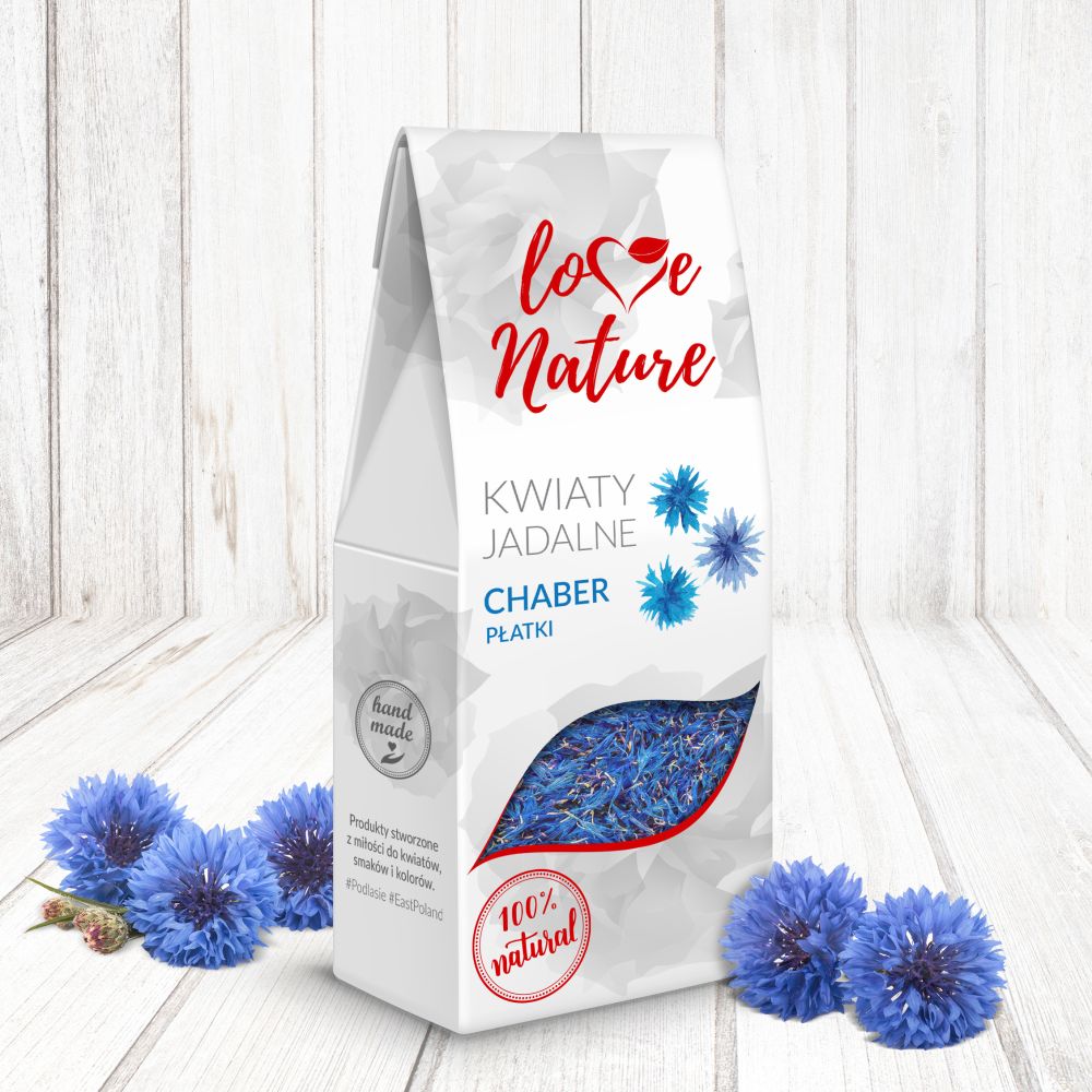 Kwiaty jadalne - Love Nature - płatki chabru , 10 g