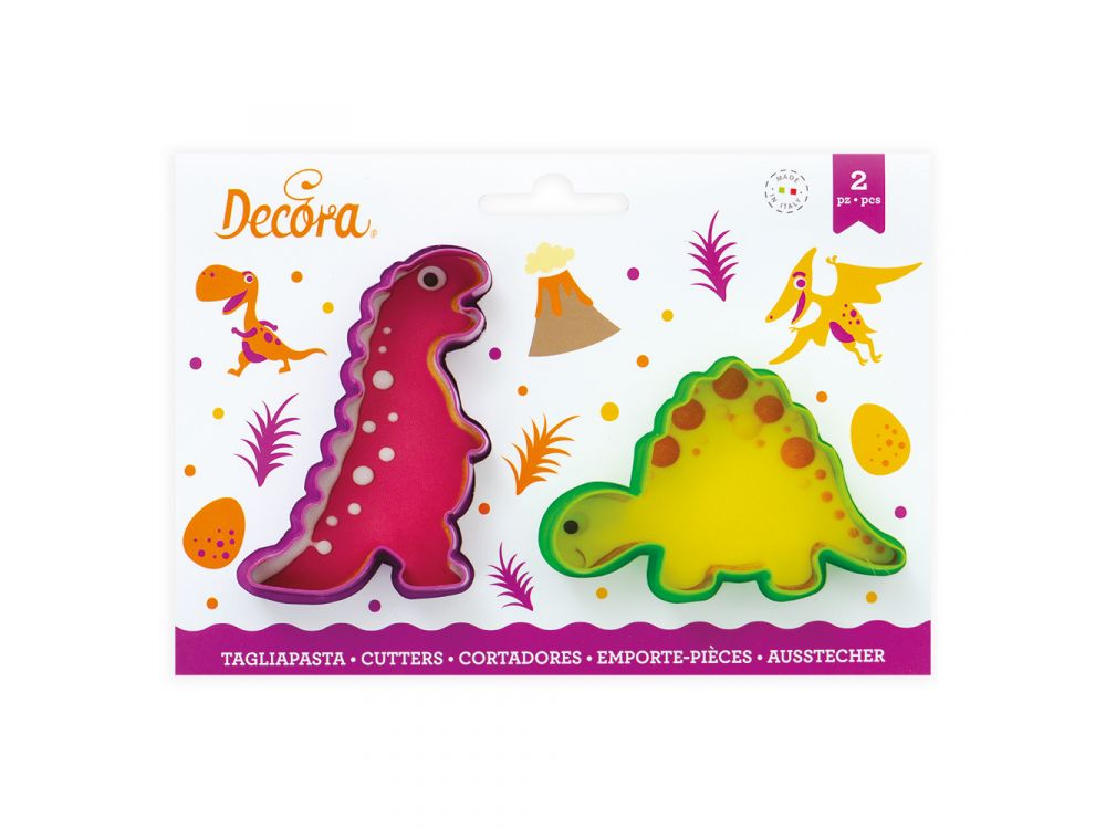 Foremki, wykrawaczki do ciastek - Decora - Dinozaury, 2 szt.
