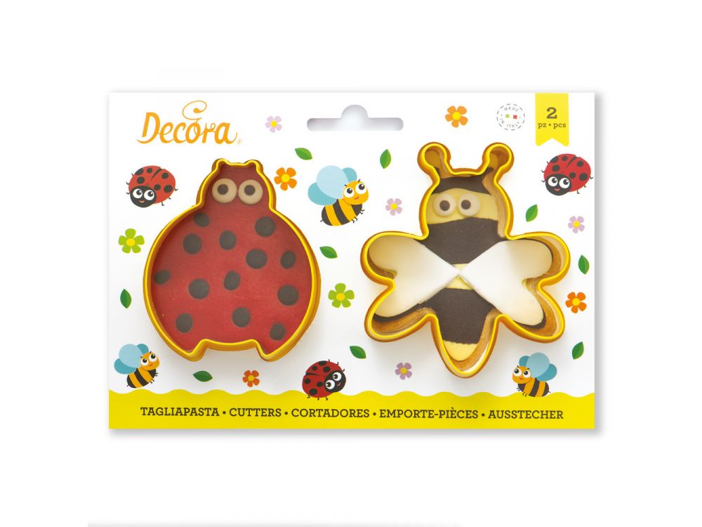 Molds, cookie cutters - Decora - ladybug and bee, 2 pcs.