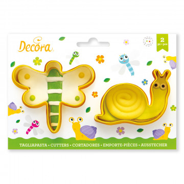 Molds, cookie cutters - Decora - dragonfly and snail, 2 pcs.