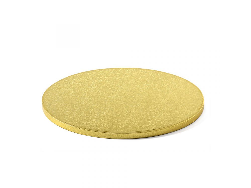 Podkład pod tort okrągły - Decora - gruby, złoty, 20 cm