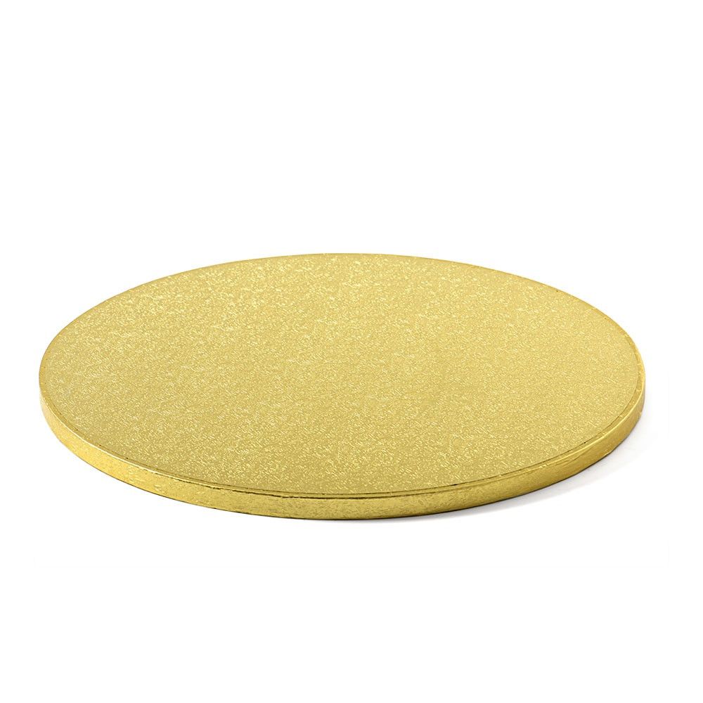 Podkład pod tort okrągły - Decora - gruby, złoty, 30 cm