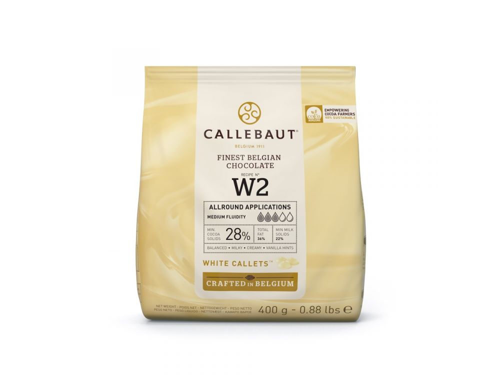 Belgian chocolate in lozenges - Callebaut - white, 400 g