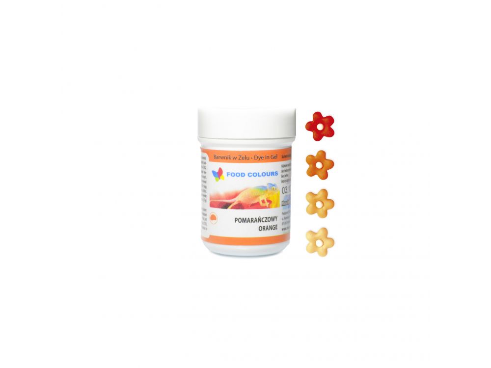 Food coloring gel in a jar - Food Colors - orange, 35 g