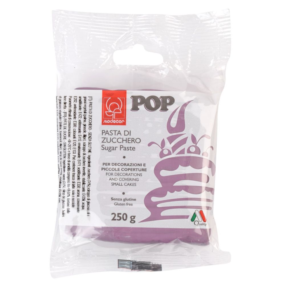 Sugar paste, fondant Pop - Modecor - purple, 250 g