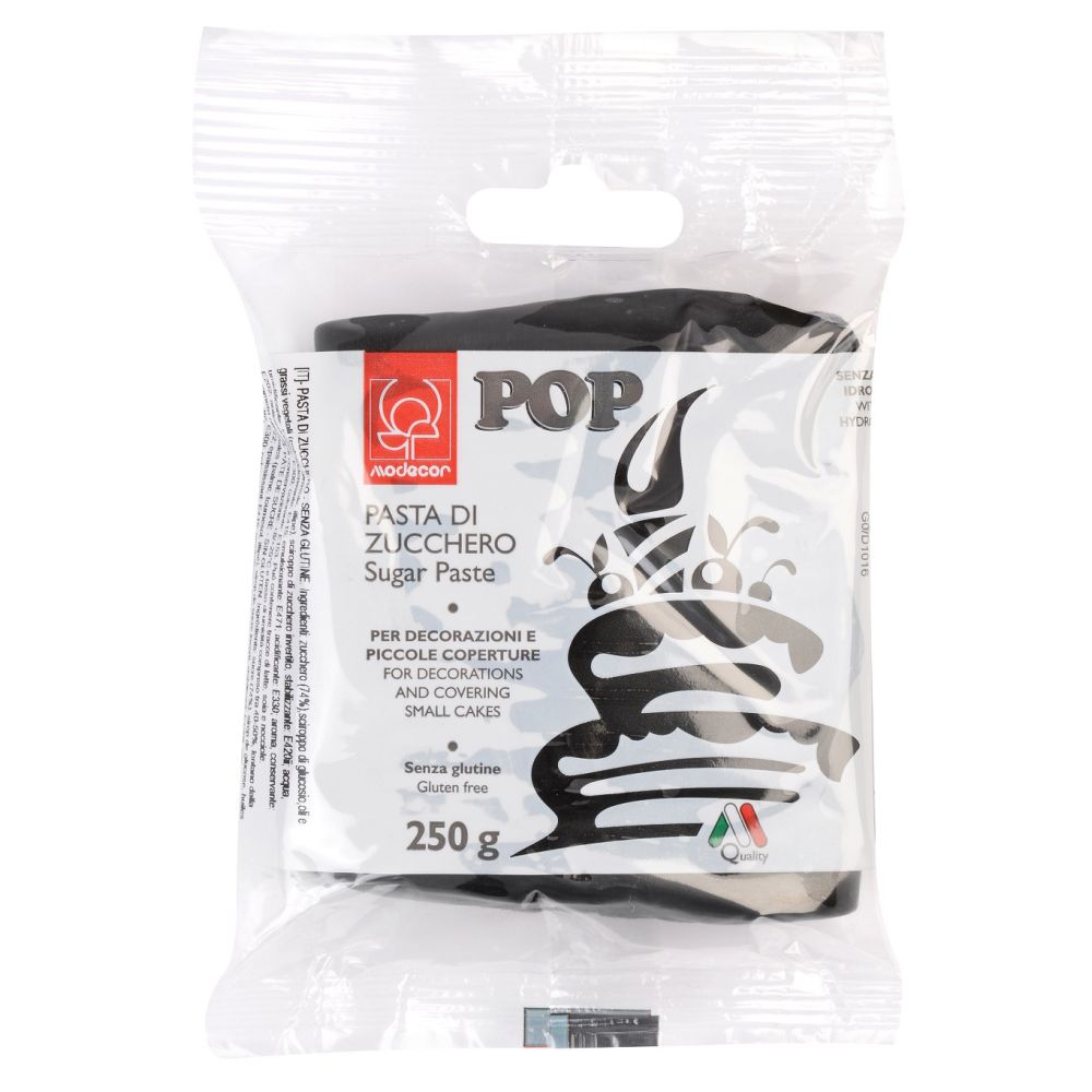 Sugar paste, fondant Pop - Modecor - black, 250 g