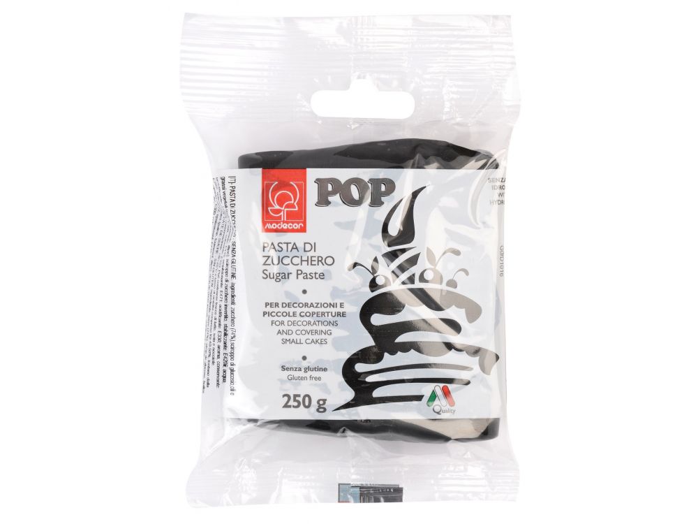 Sugar paste, fondant Pop - Modecor - black, 250 g