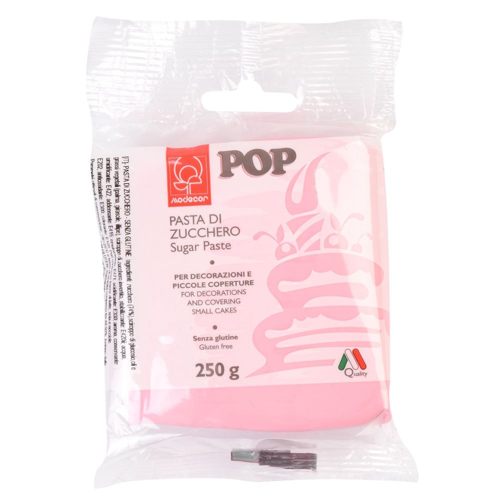 Sugar paste, fondant Pop - Modecor - pink, 250 g