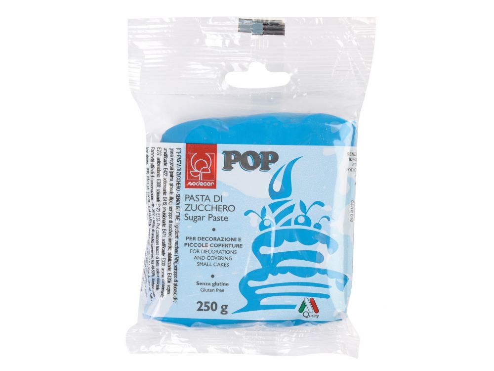 Sugar paste, fondant Pop - Modecor - blue, 250 g