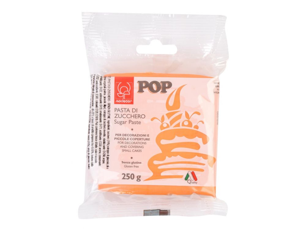 Sugar paste, fondant Pop - Modecor - orange, 250 g