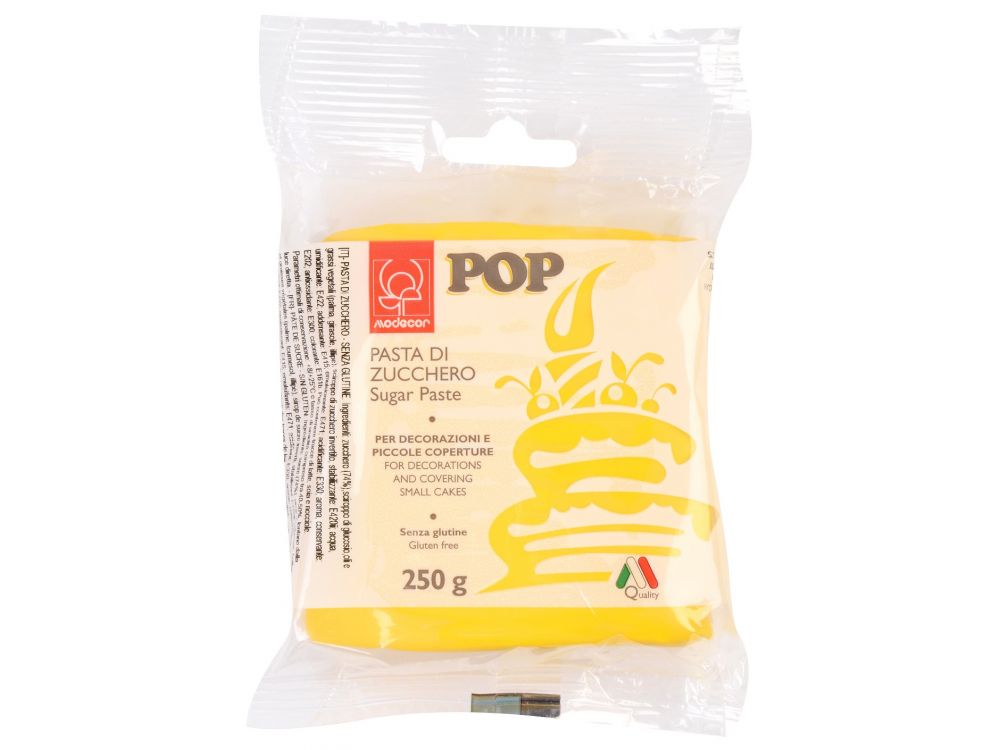 Sugar paste, fondant Pop - Modecor - yellow, 250 g