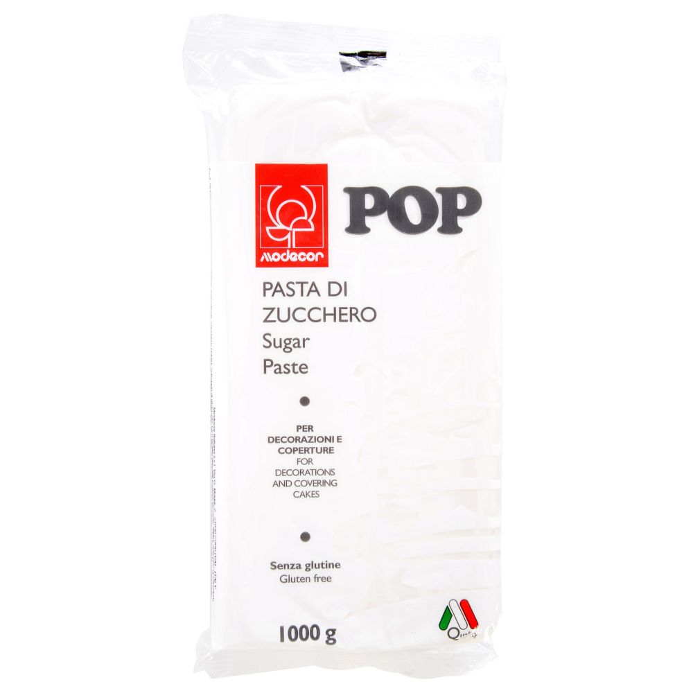 Sugar paste, fondant Pop - Modecor - white, 1 kg