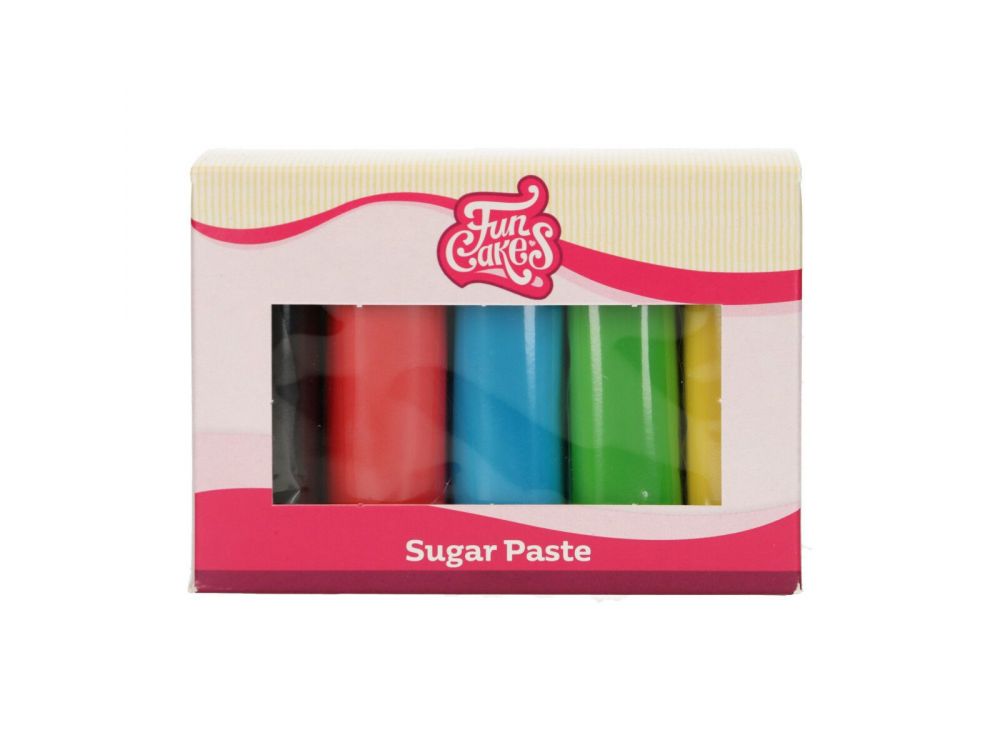 A set of sugar masses - FunCakes - basic colors, 5 x 100 g