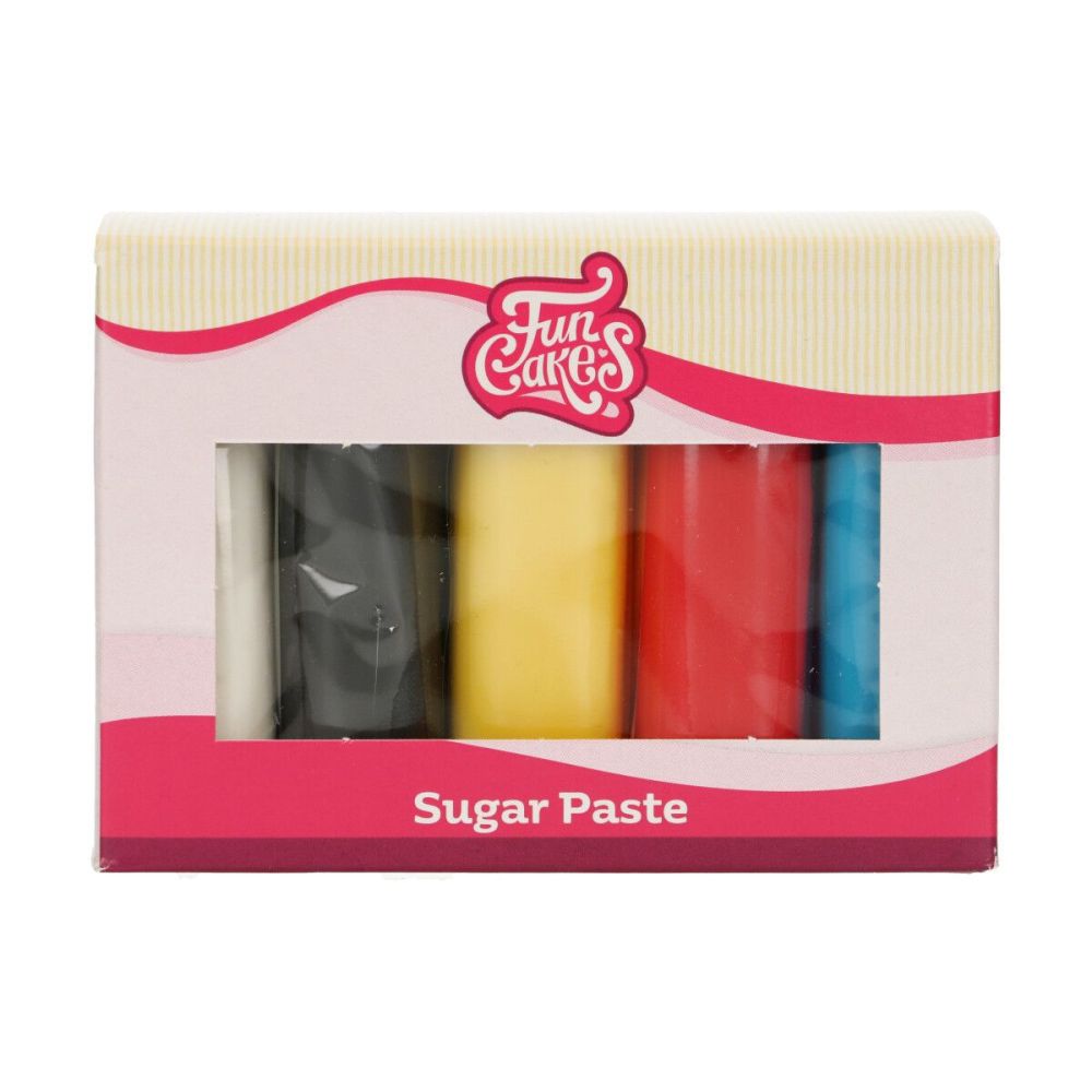 Zestaw mas cukrowych - FunCakes - Primary Colours, 5 x 100 g