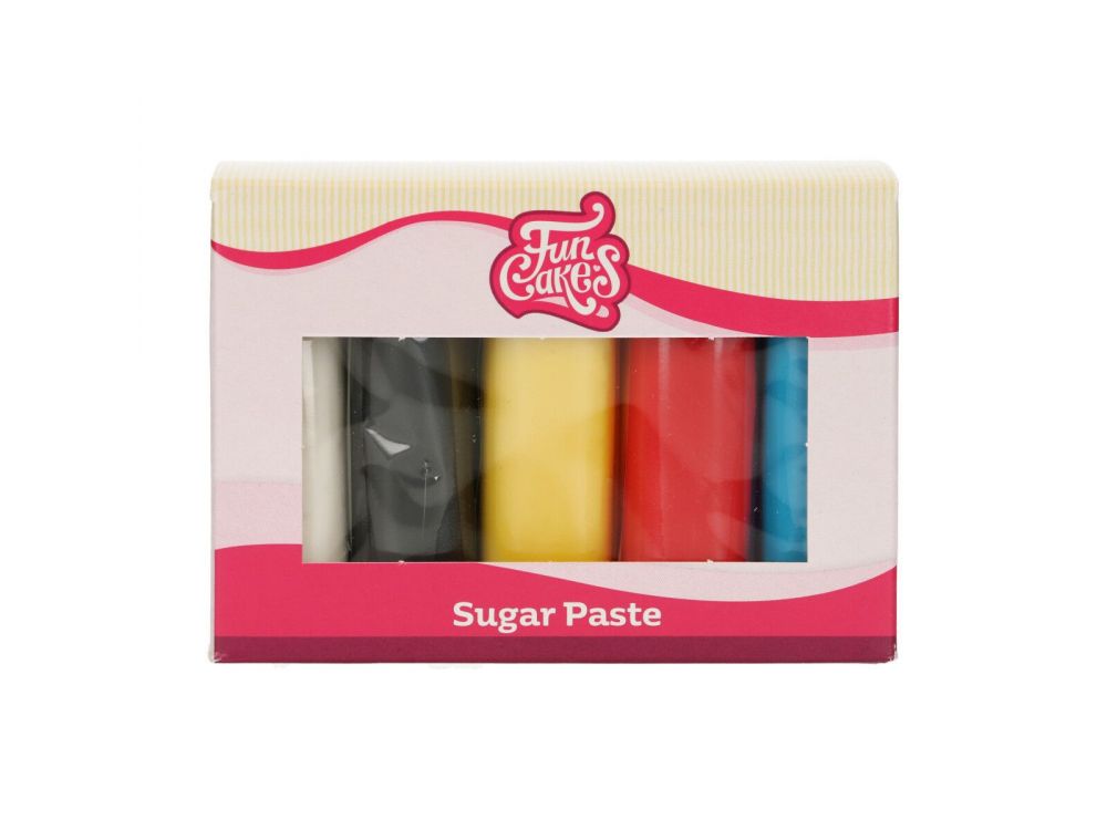 A set of sugar masses - FunCakes - Primary shades, 5 x 100 g
