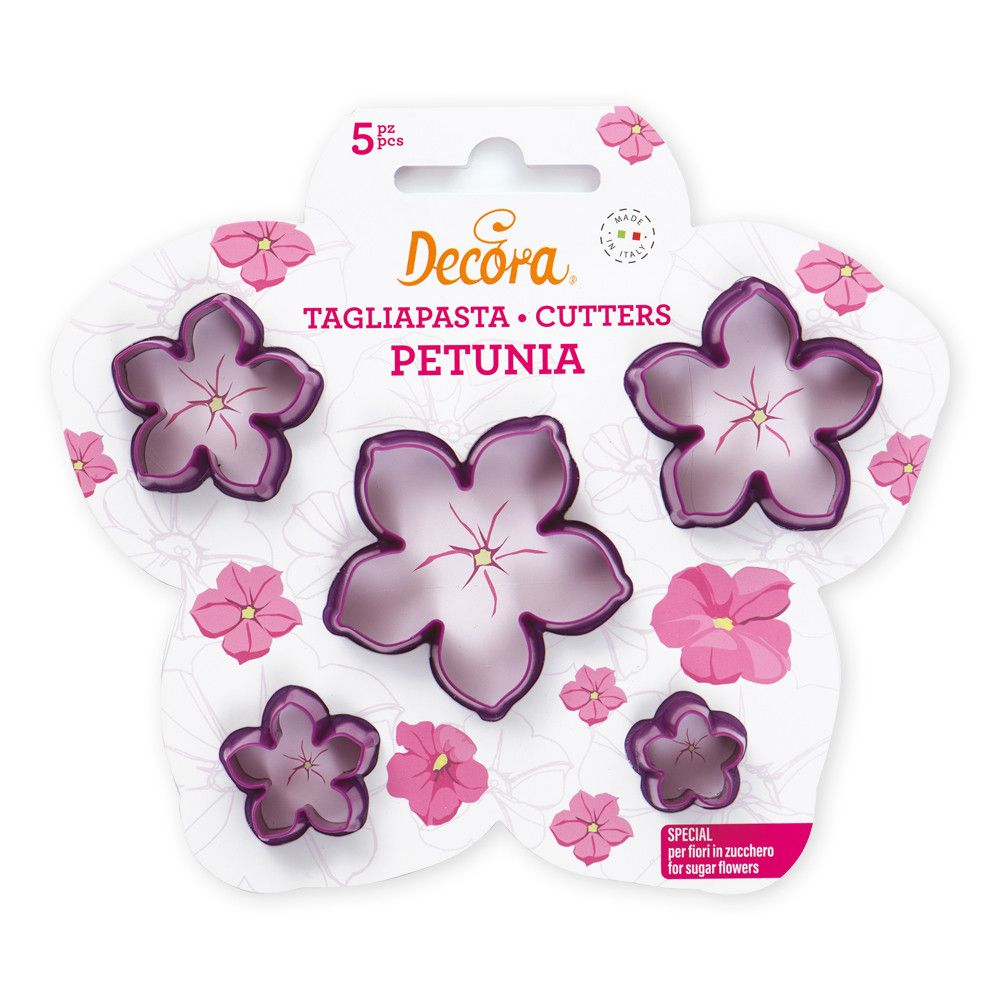 Molds, cutters for flowers - Decora - petunias, 5 pcs.