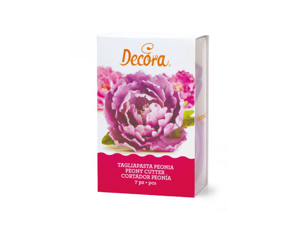Foremki, wykrawaczki do kwiatów - Decora - peonie, 7 szt.