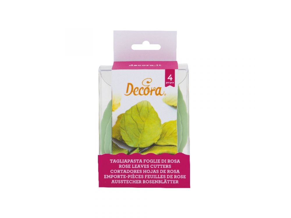 Molds, cutters for decoration - Decora - rose leaves, 4 pcs.