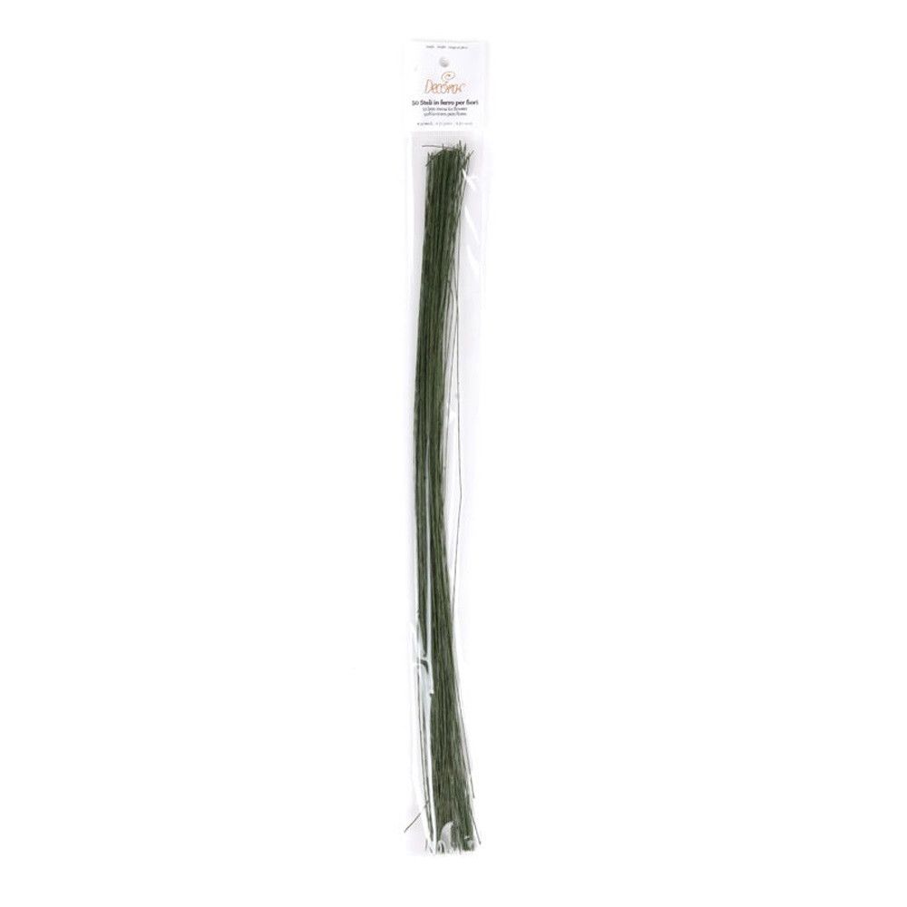 Druciki florystyczne - Decora - zielone, 0,45 mm, 50 szt.