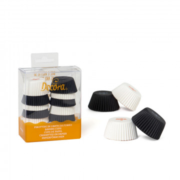 Muffin cases - Decora - white and black, 32 x 22 mm, 200 pcs.