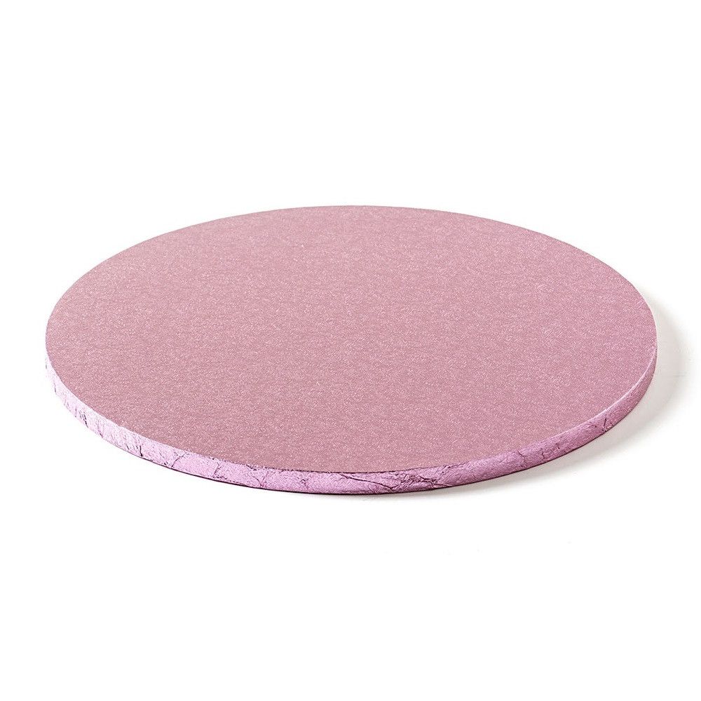 Round cake base - Decora - thick, pink, 25 cm