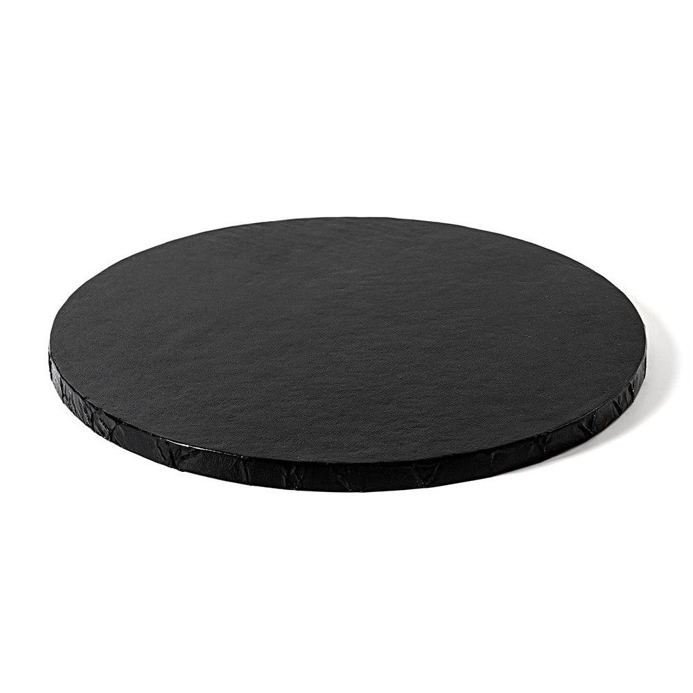 Podkład pod tort okrągły - Decora - gruby, czarny, 25 cm