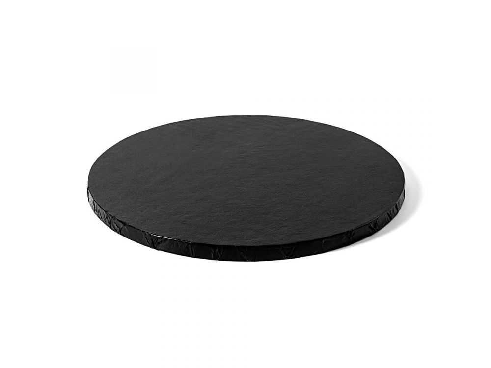 Podkład pod tort okrągły - Decora - gruby, czarny, 25 cm
