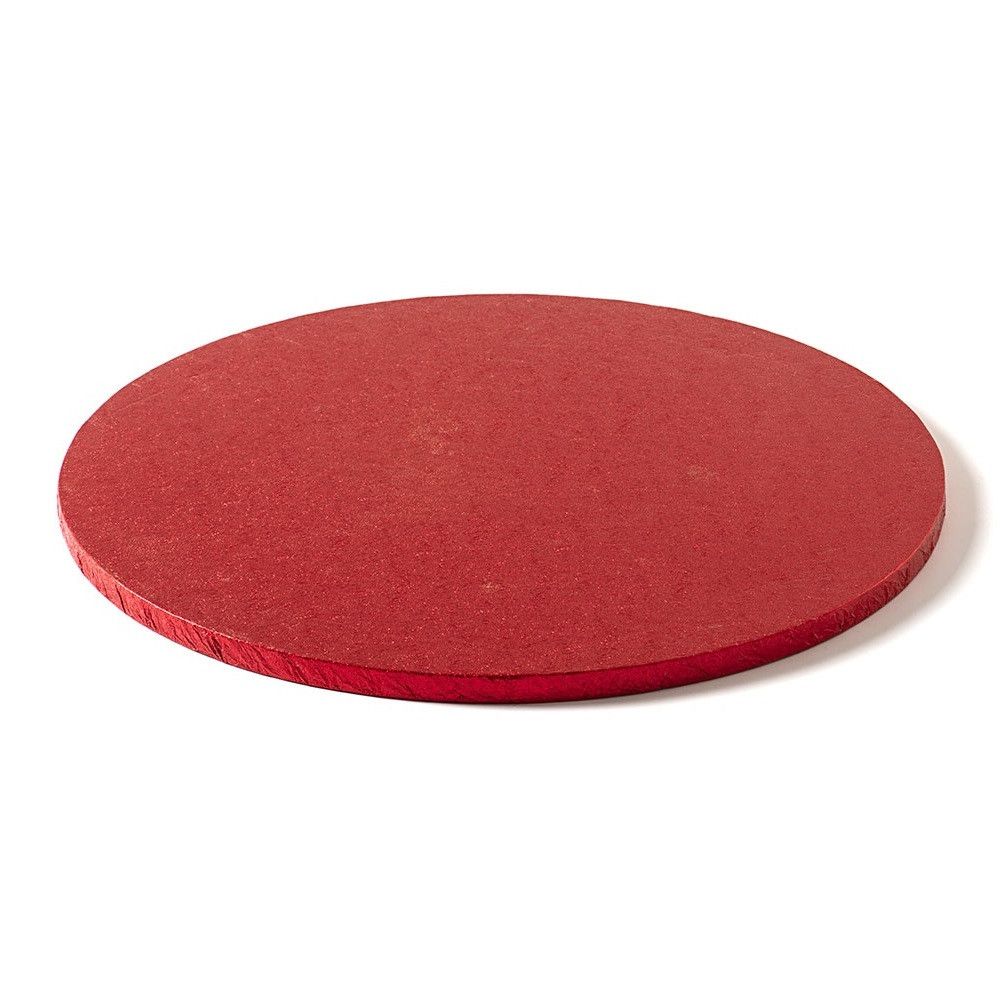 Round cake base - Decora - thick, red, 30 cm