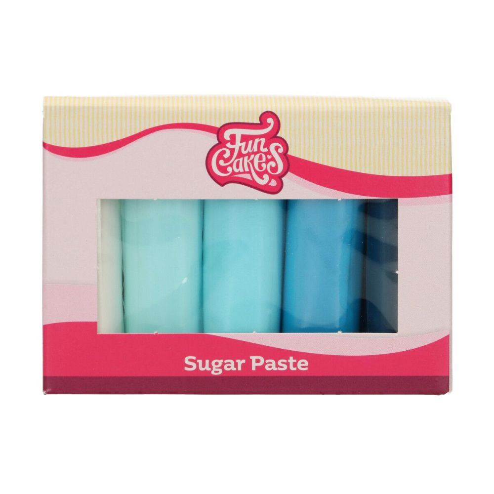 A set of sugar masses - FunCakes - shades of blue, 5 x 100 g
