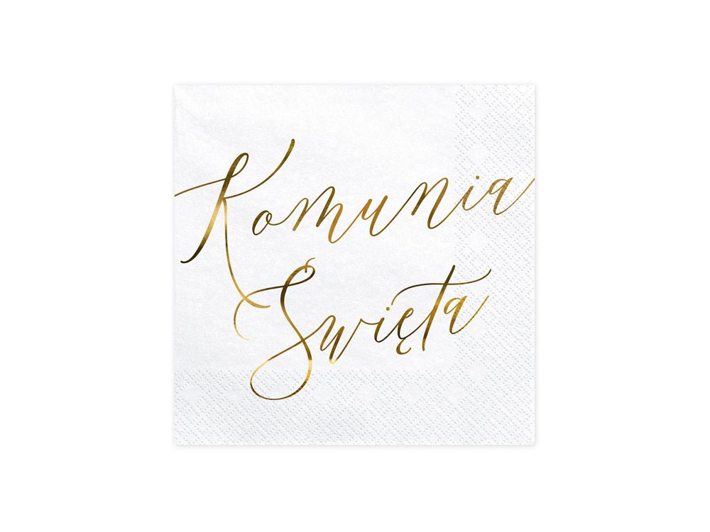 Paper napkins Holy Communion - PartyDeco - white, 16.5 cm, 20 pcs.
