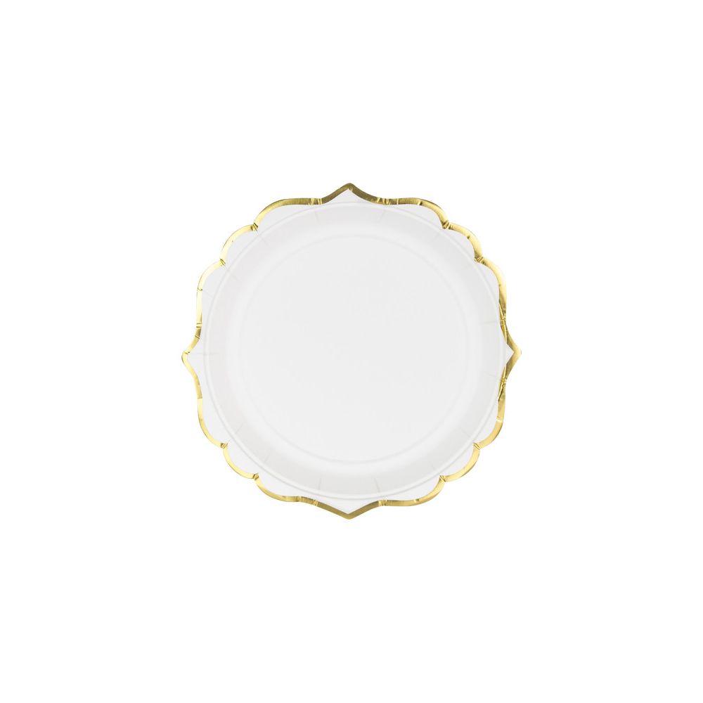 Paper plates - PartyDeco - white, 18,5 cm, 6 pcs.