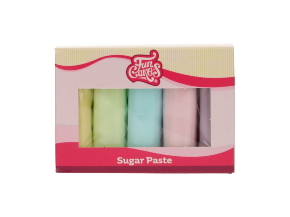 A set of sugar masses - FunCakes - pastel shades, 5 x 100 g