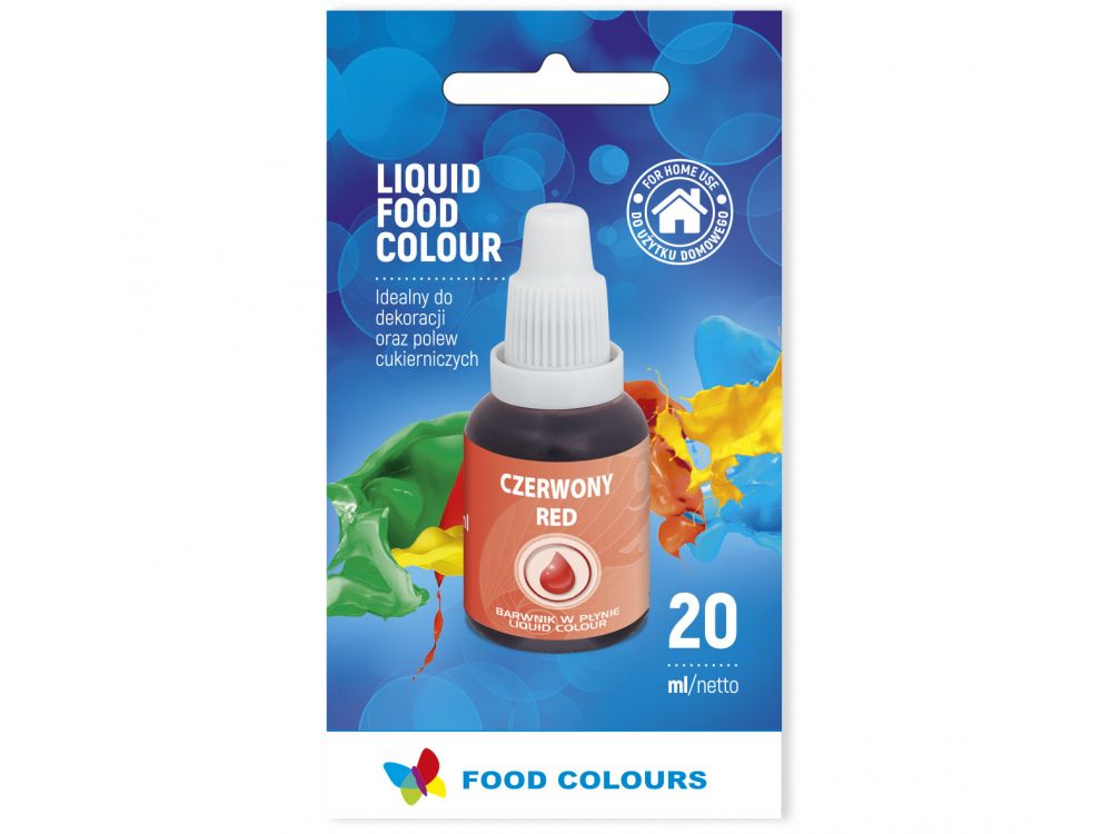 Barwnik spożywczy w płynie - Food Colours - czerwony, 20 ml